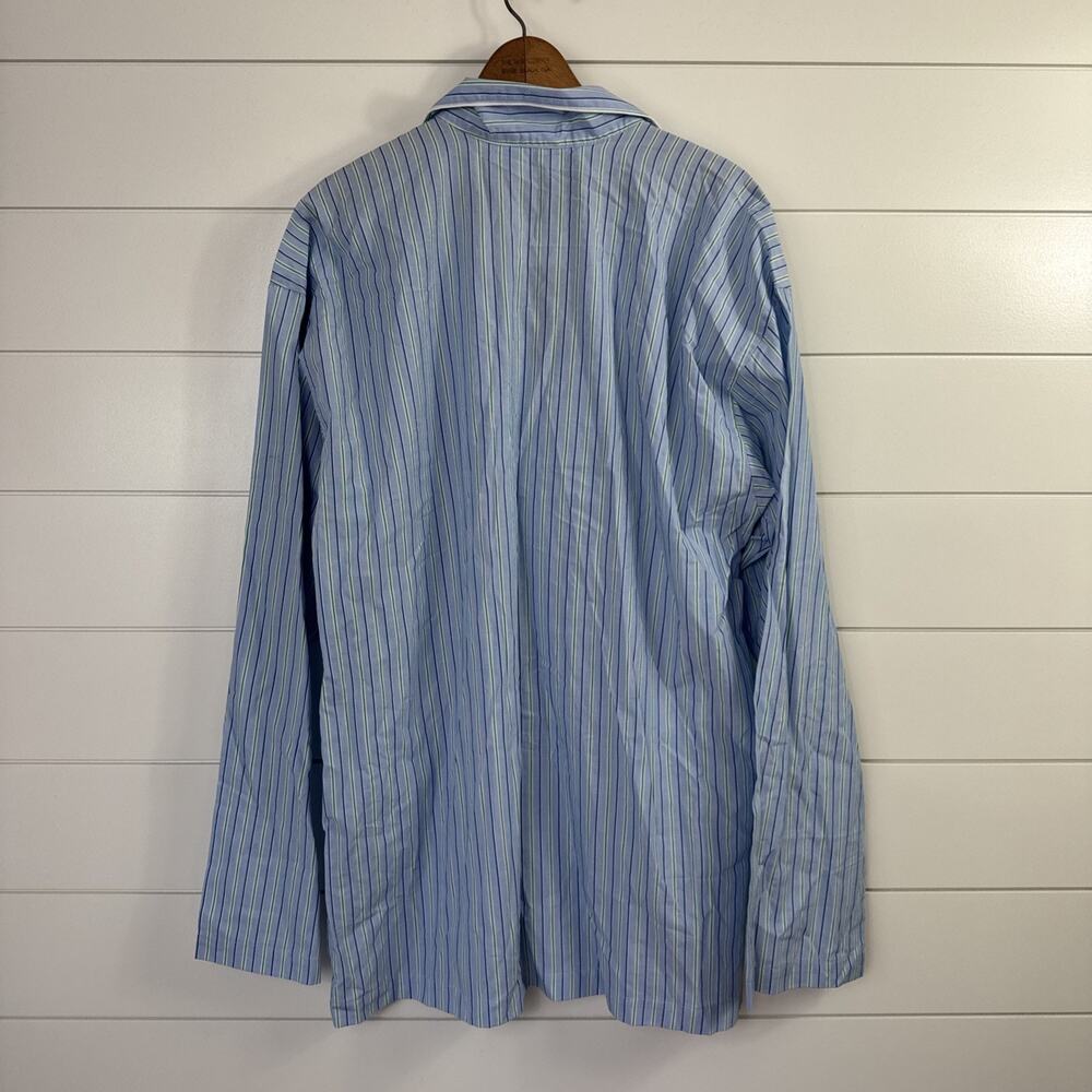 Polo Ralph Lauren Sleepwear Button Front Pajama Shirt Blue Stripe sz L - Picture 7 of 8